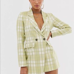 Green Plaid Blazer